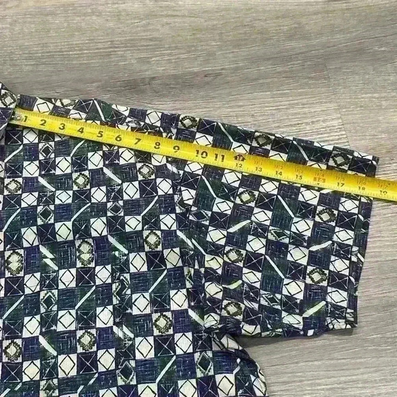ENRO Short Sleeve ButtonUp Shirt Mens XL Geometric Print Luxury Designer Classic - Picture 8 of 10
